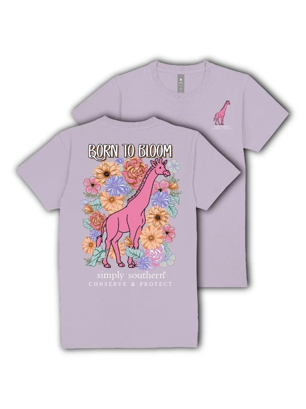Simply Southern Born to Bloom T-Shirt Giraffe Tracking Tee Women’s XL New